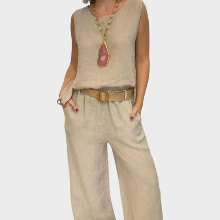 Amparo conjunto boho beige