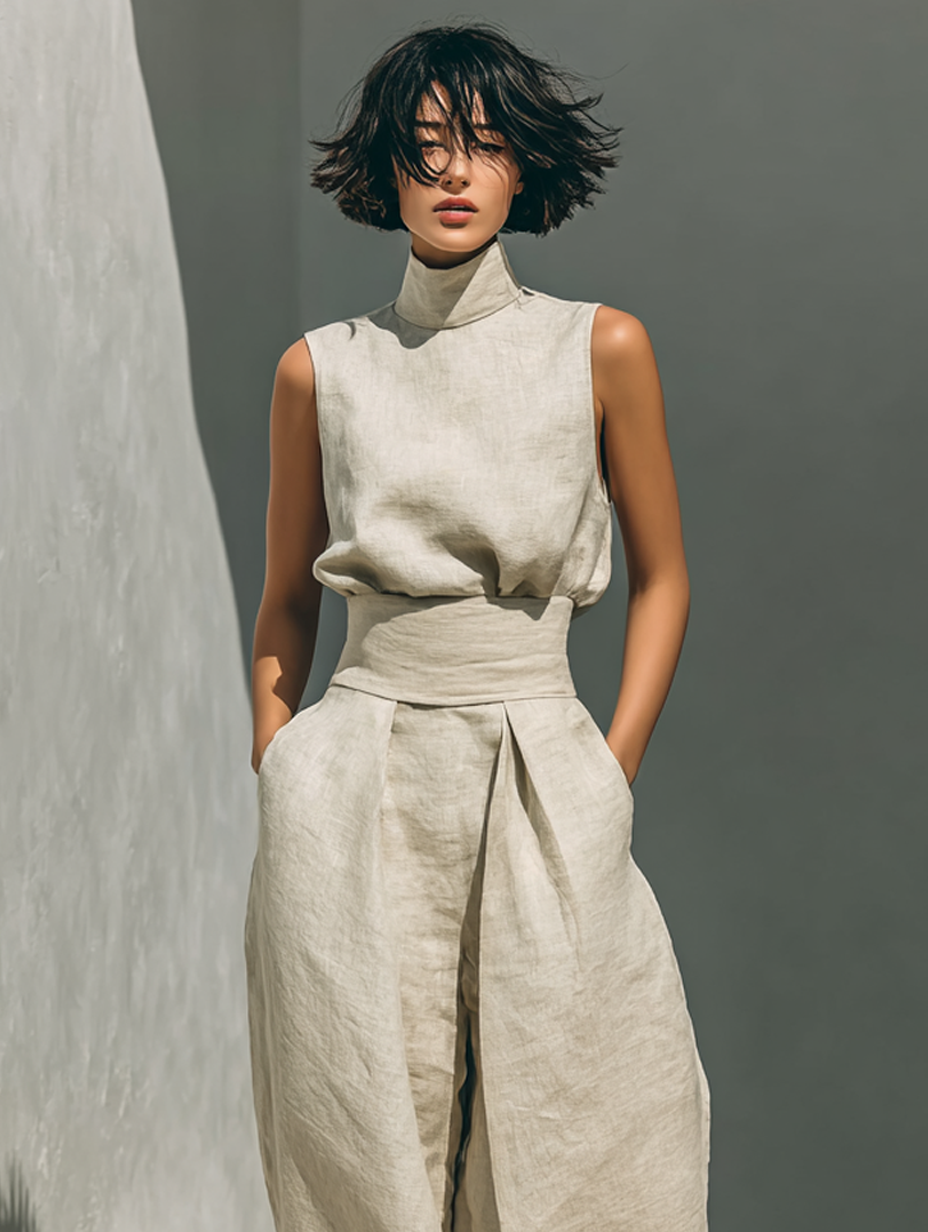 Venancia™ | Conjunto Minimalista Top y Pantalón Ancho