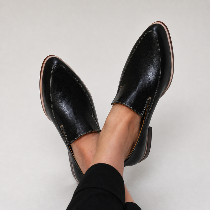 Mocasín Zofia Patchwork Negro