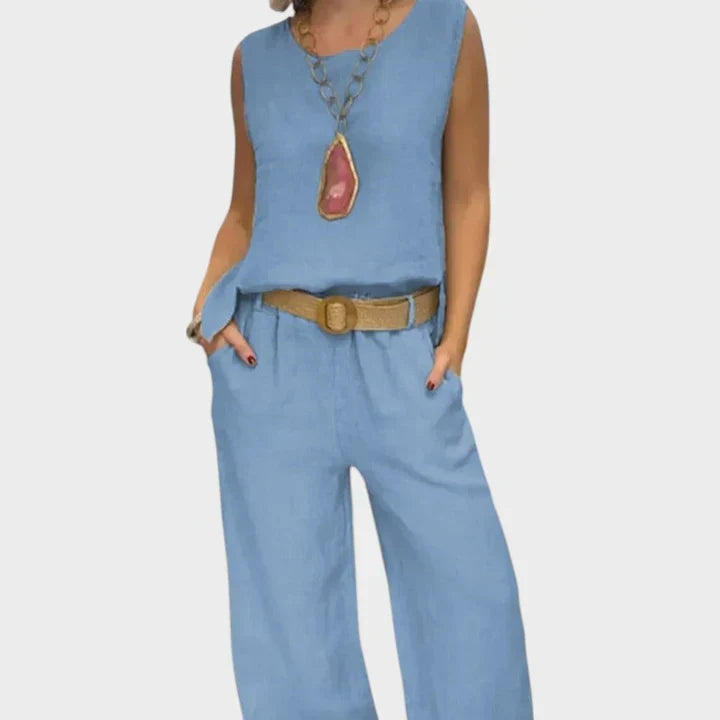 Amparo conjunto boho azul