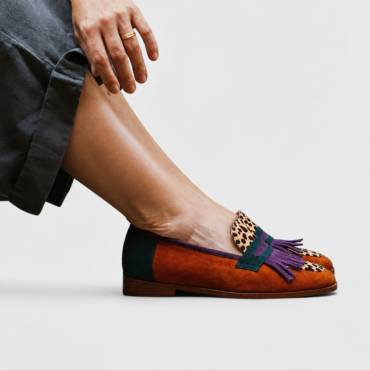 Mocasín Fallon Leopardo Marrón
