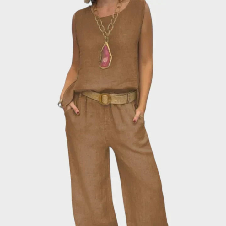 Amparo conjunto boho marrón claro