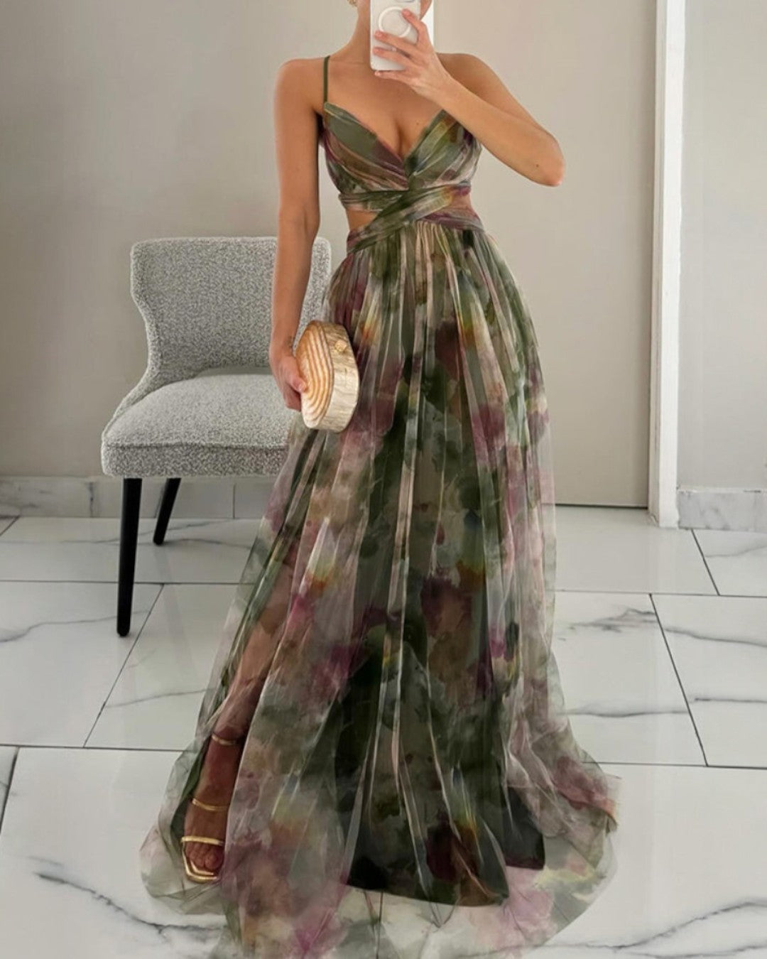 Giselle | Maxi Vestido Encantador con Estampado Floral