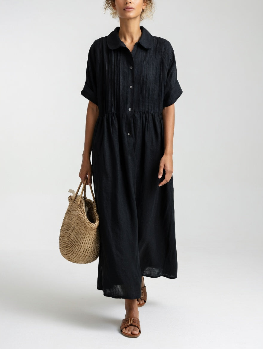 Encarna vestido camisero - Negro