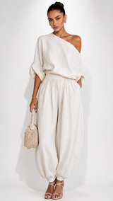 Conjunto Valentina — Top Holgado y Pantalones Ajustados