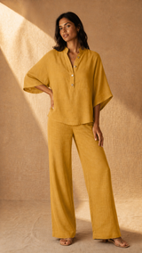 Conjunto Solano — Blusa de mangas murciélago y pantalón ancho