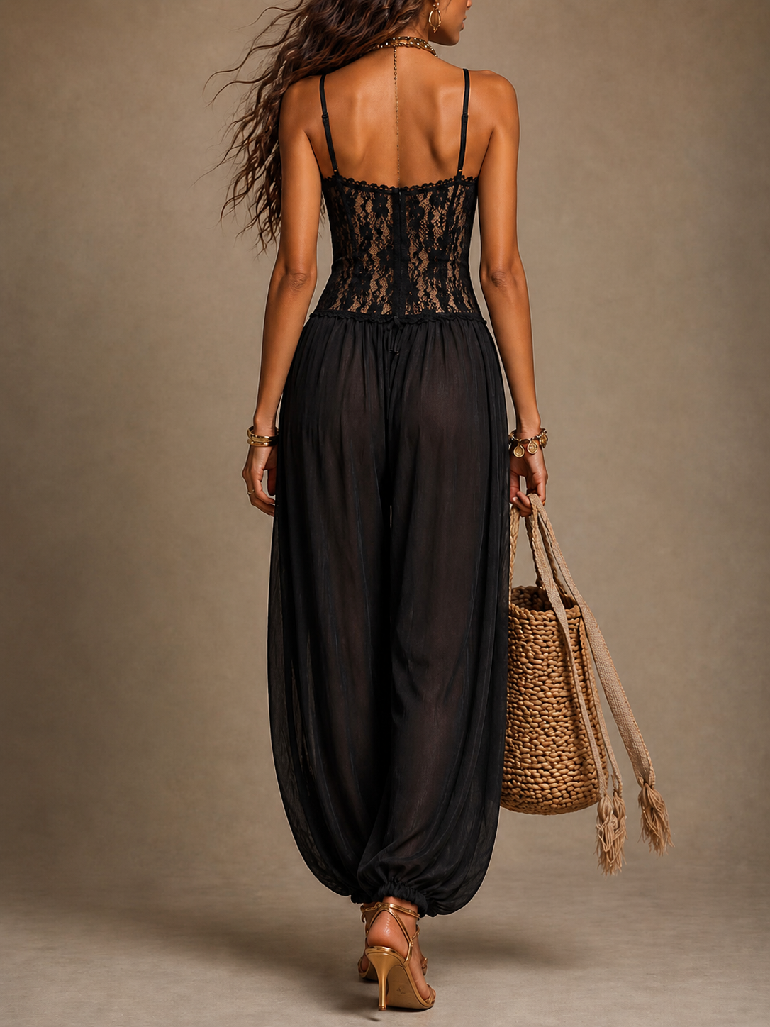 Laia mono halter con encaje - talla M