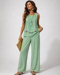 Maravillas™ | Conjunto Verde Menta Top en Capas y Pantalón