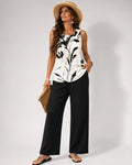 Rufina™ | Conjunto Top Artístico y Pantalón Negro