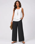 Gregoria™ | Conjunto Bicolor Blusa Blanca y Pantalón Negro