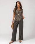 Higinia™ | Conjunto Animal Print Top y Pantalón Ancho