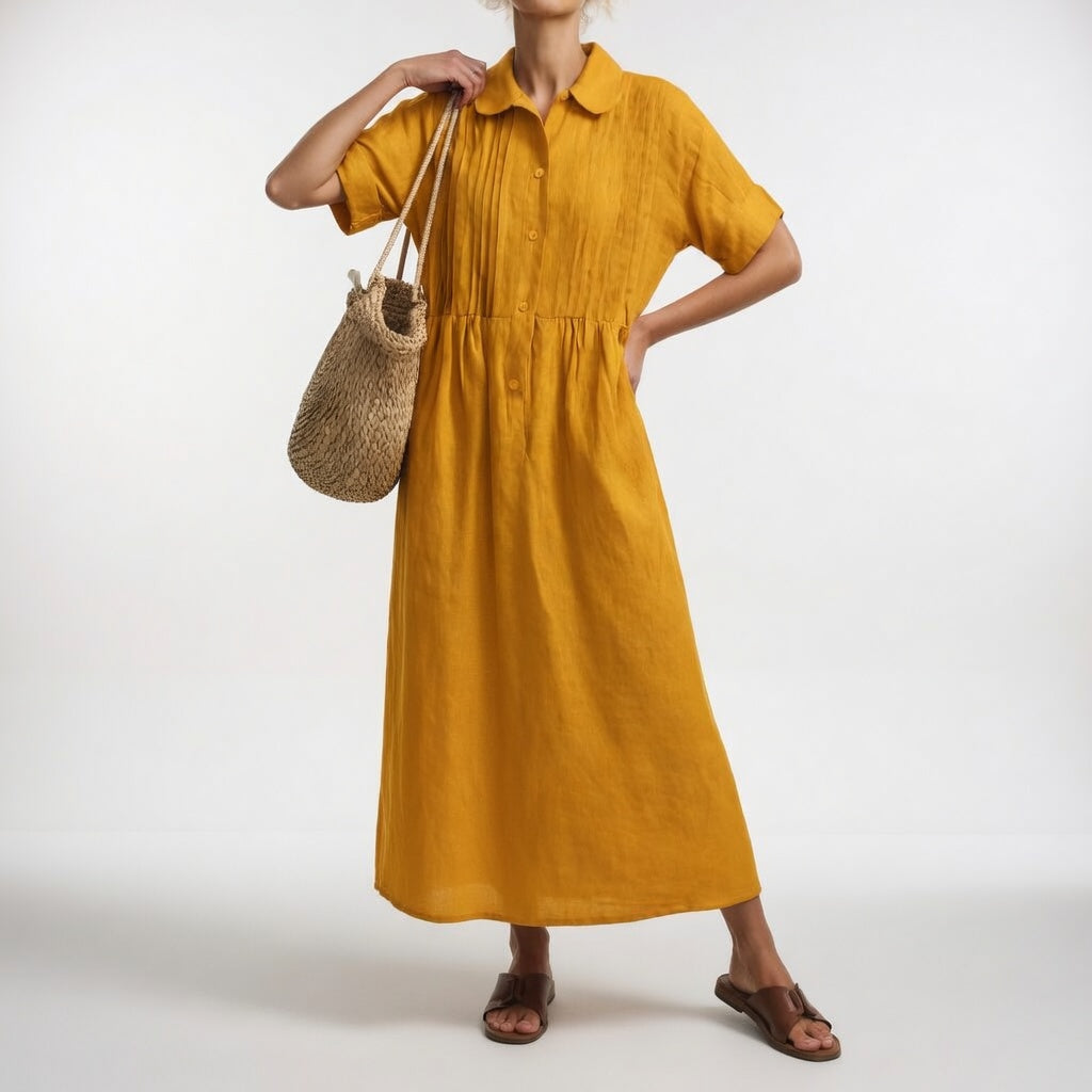 Encarna vestido camisero - Amarillo Tierra