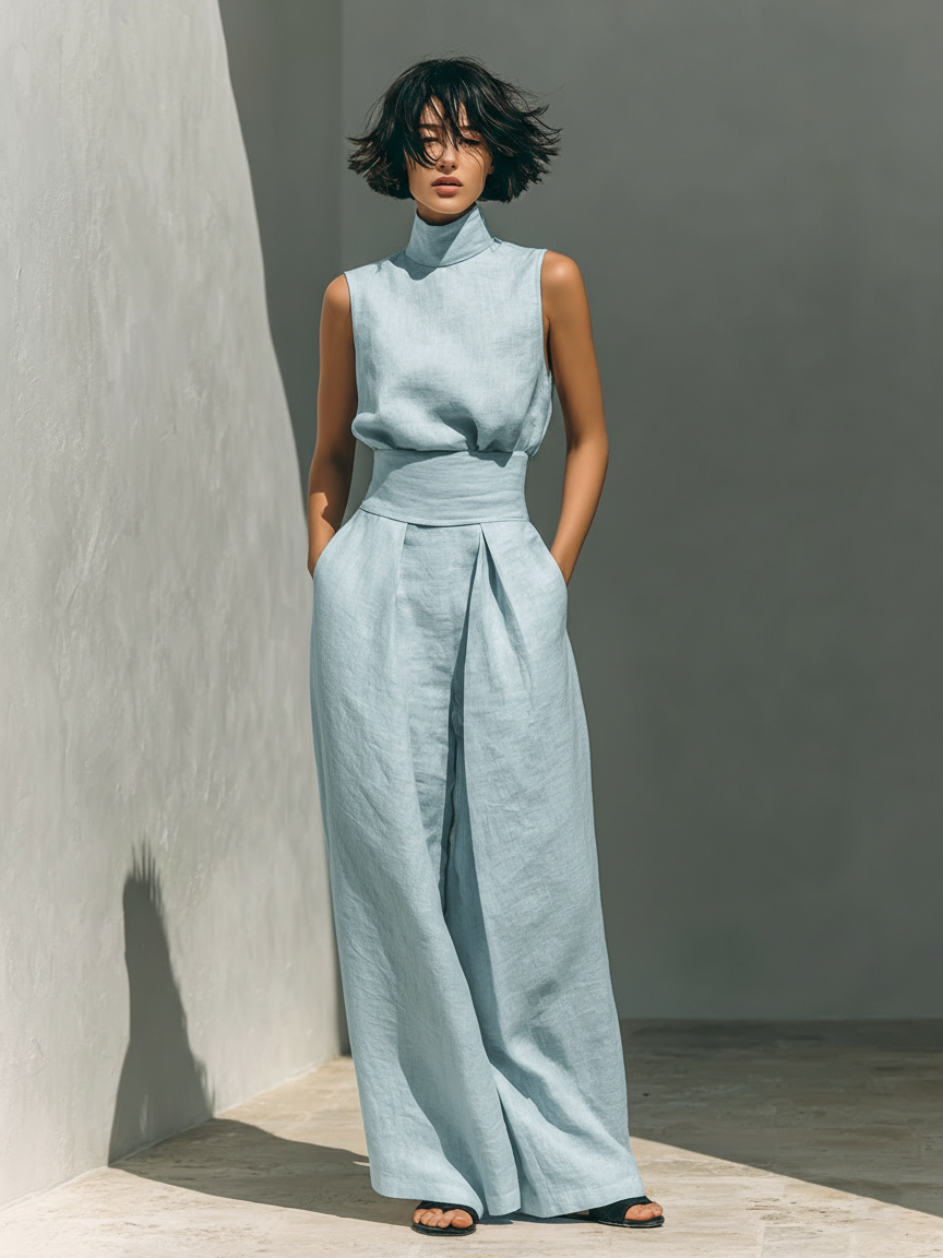 Venancia™ | Conjunto Minimalista Top y Pantalón Ancho