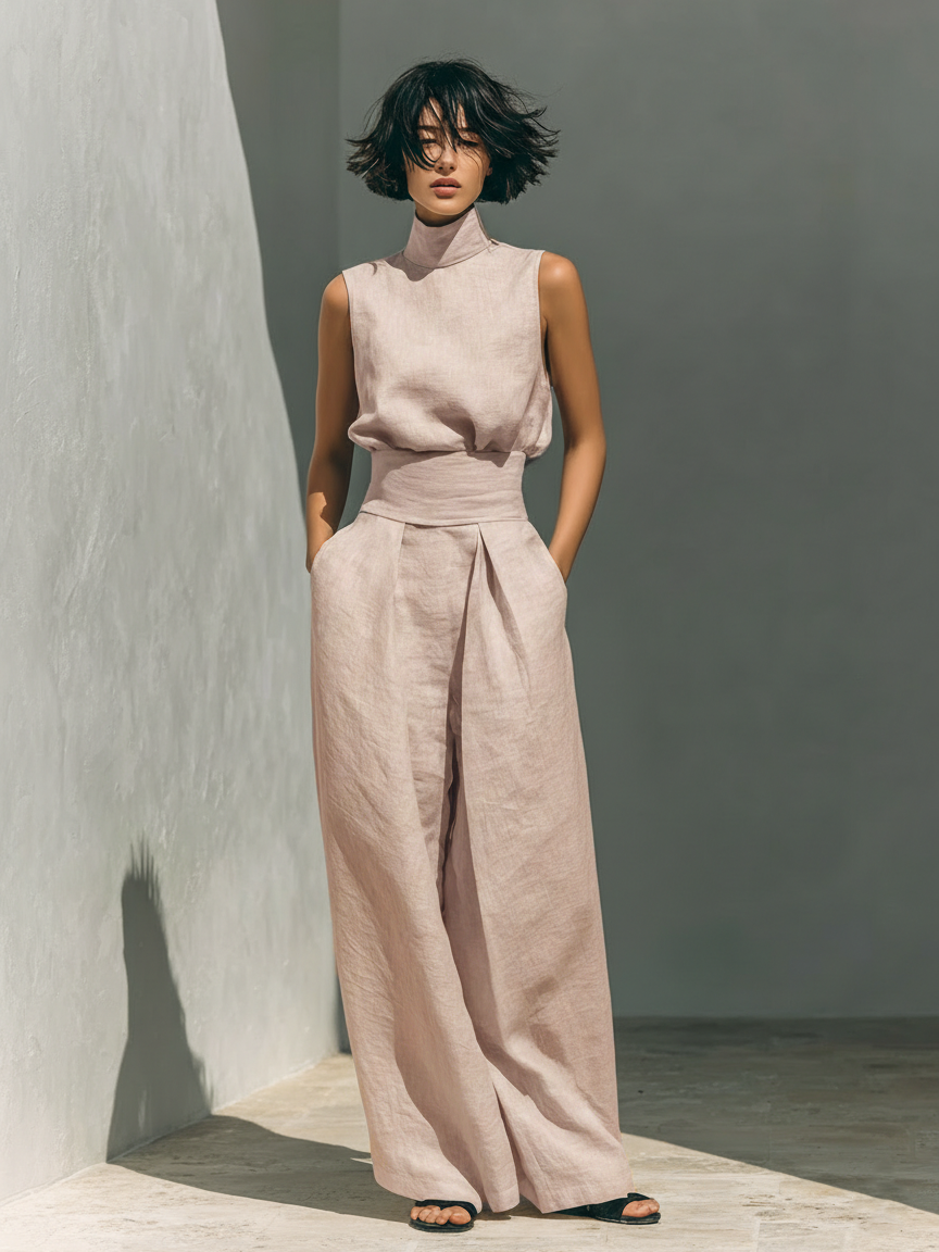 Venancia™ | Conjunto Minimalista Top y Pantalón Ancho
