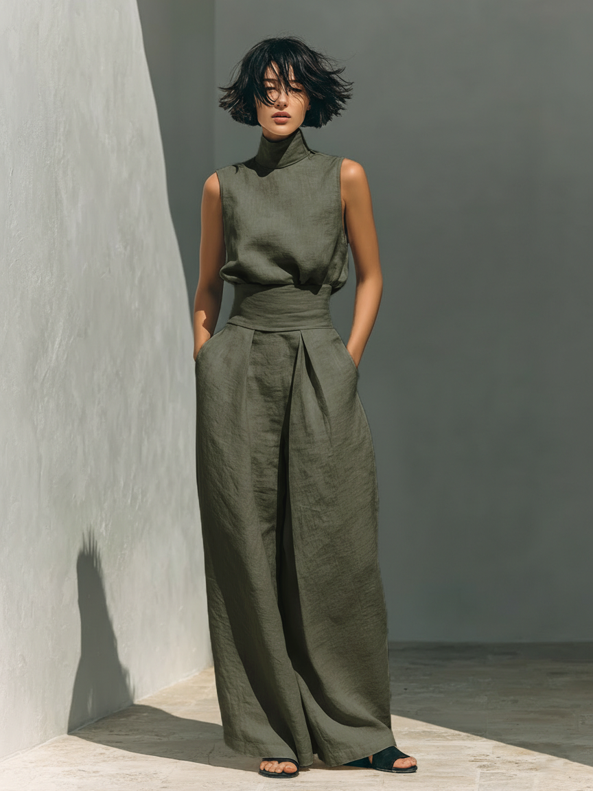 Venancia™ | Conjunto Minimalista Top y Pantalón Ancho