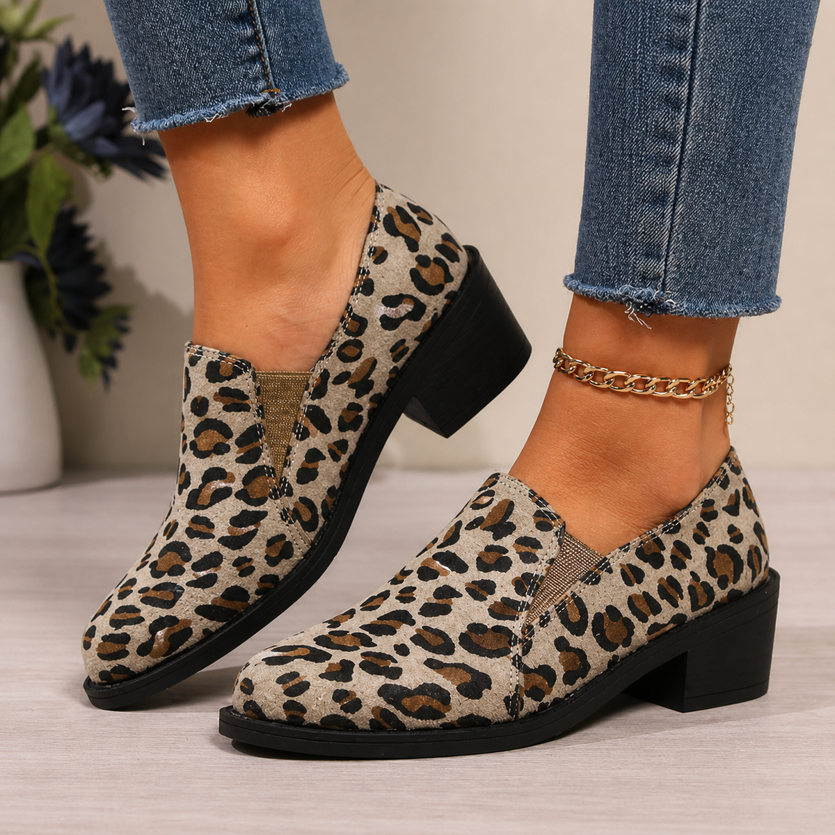 Mocasín Angélique Leopardo