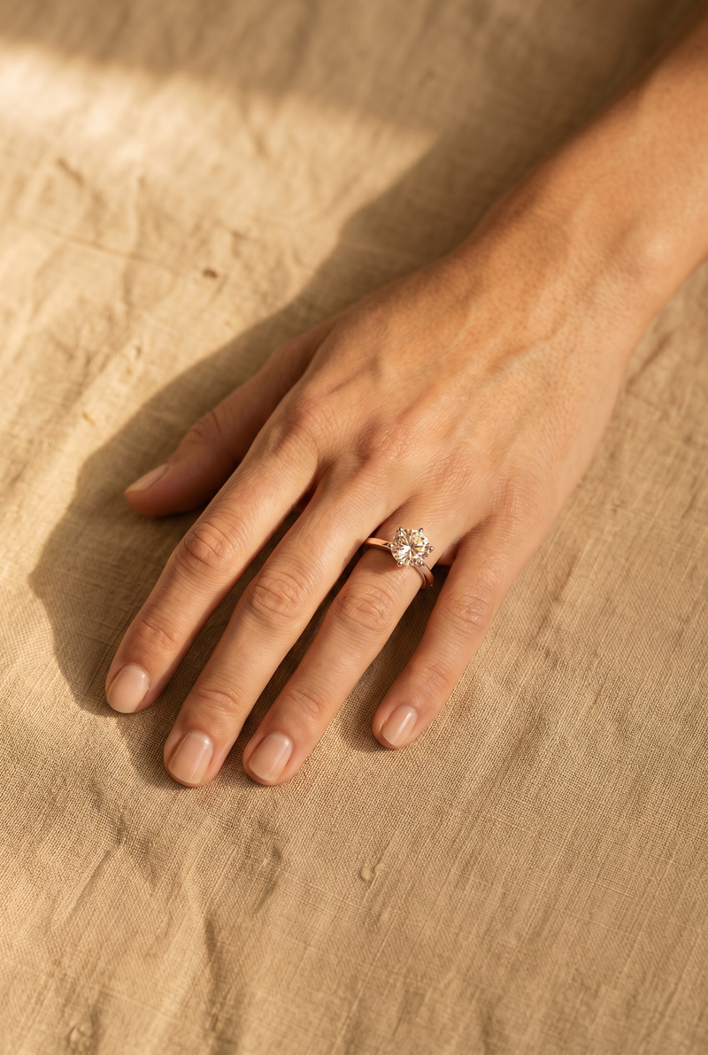 Anillo Solitario Étoile