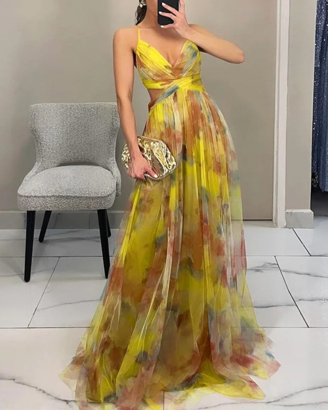 Giselle | Maxi Vestido Encantador con Estampado Floral