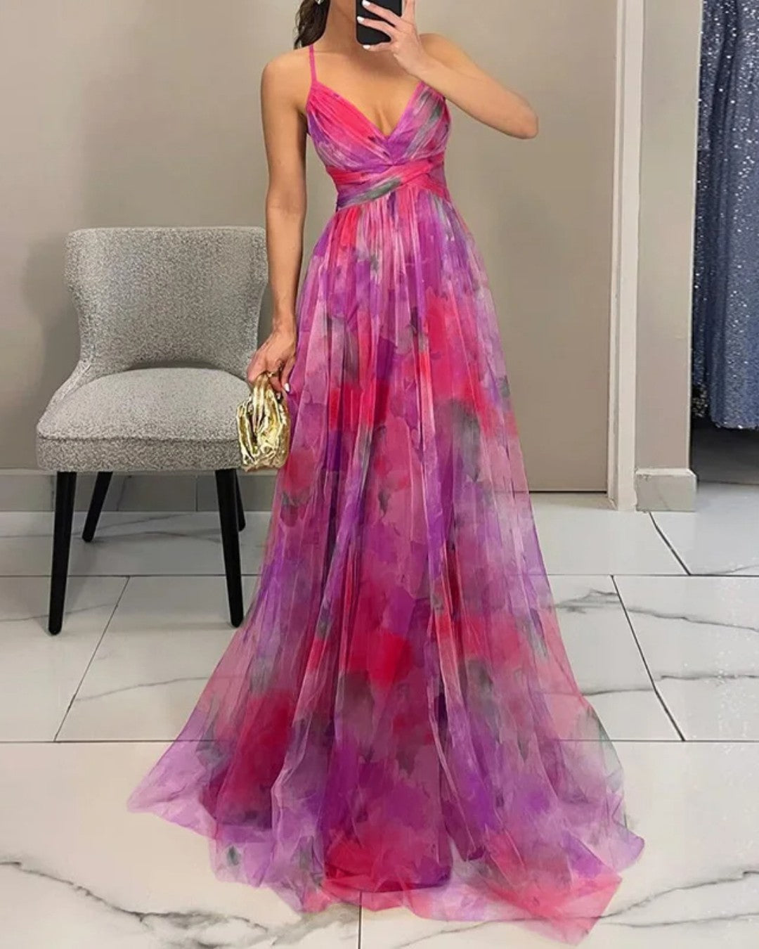 Giselle | Maxi Vestido Encantador con Estampado Floral