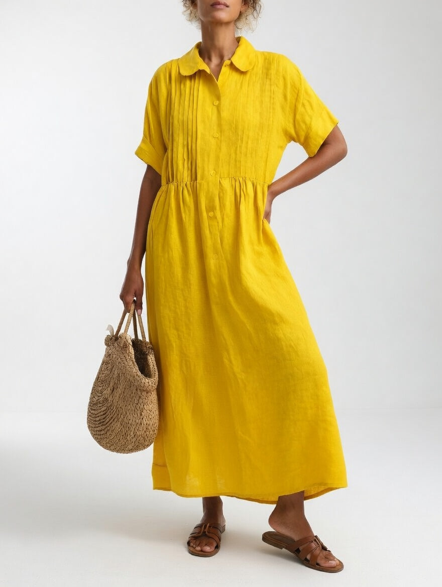 Encarna vestido camisero - Amarillo