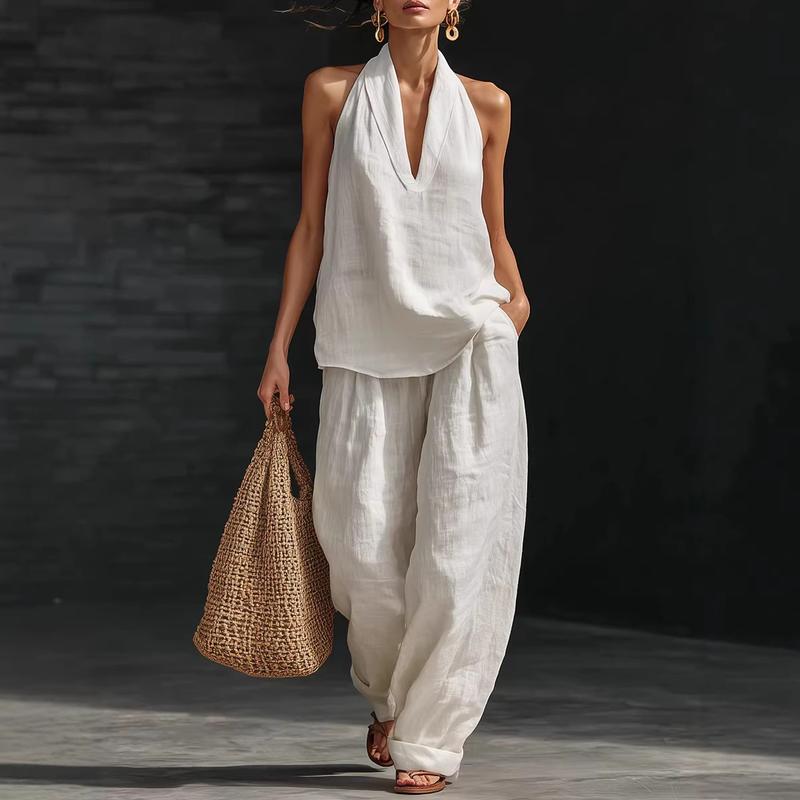 Marisol conjunto lino blanco