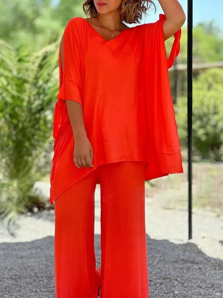 Úrsula™ | Conjunto Túnica Ombros Abertos y Pantalón