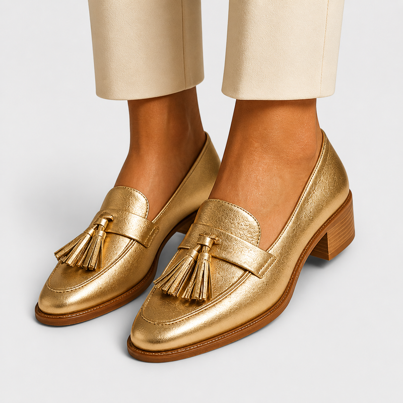 Mocasín Céleste Dorado