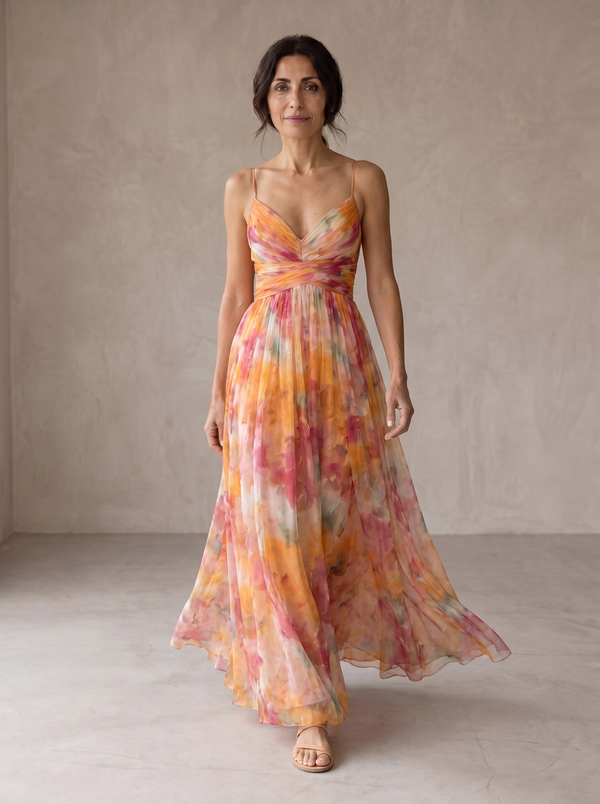 Giselle | Maxi Vestido Encantador con Estampado Floral