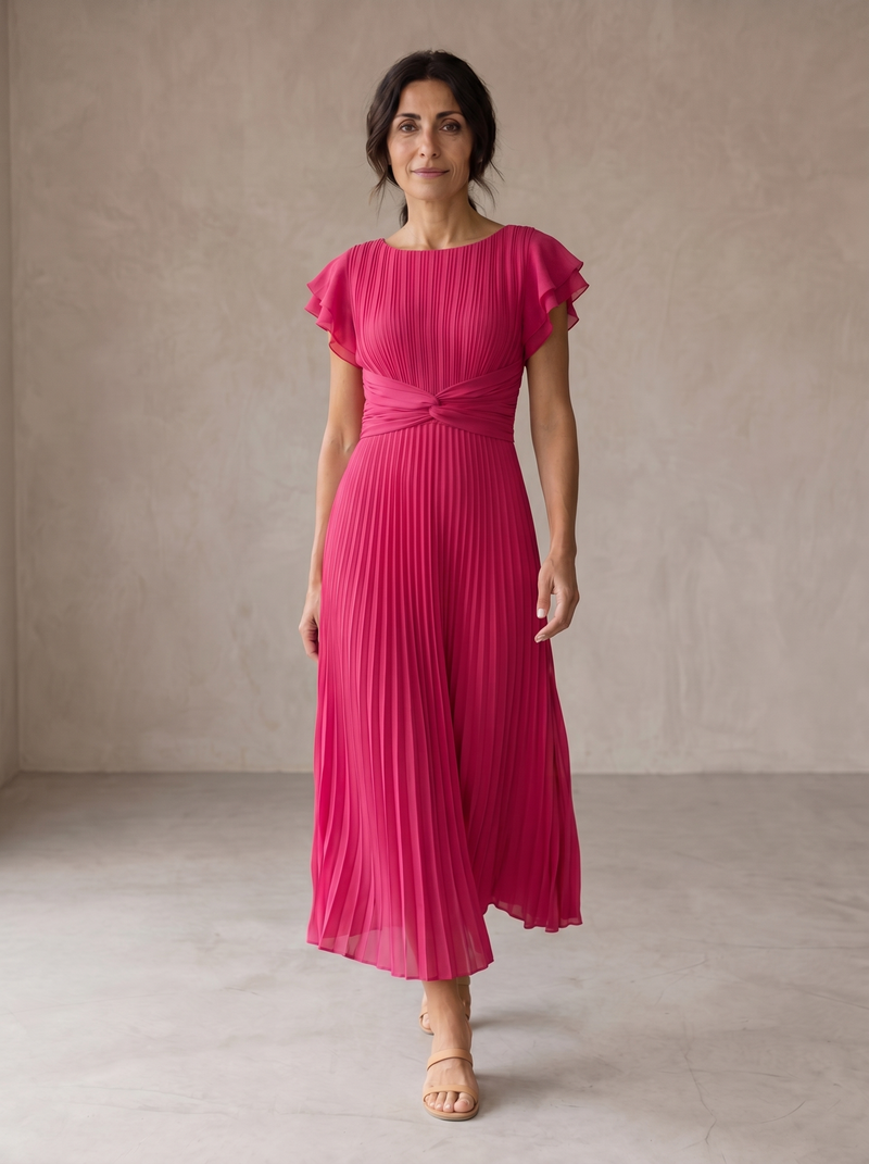 Seraphina | Vestido Plisado Elegante con Cintura Anudada
