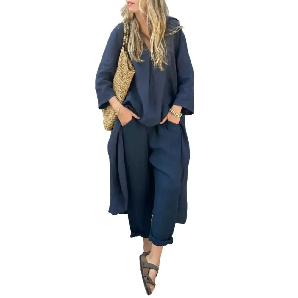 Milagros conjunto azul marino