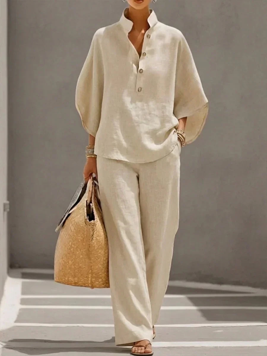 Rosa conjunto lino beige
